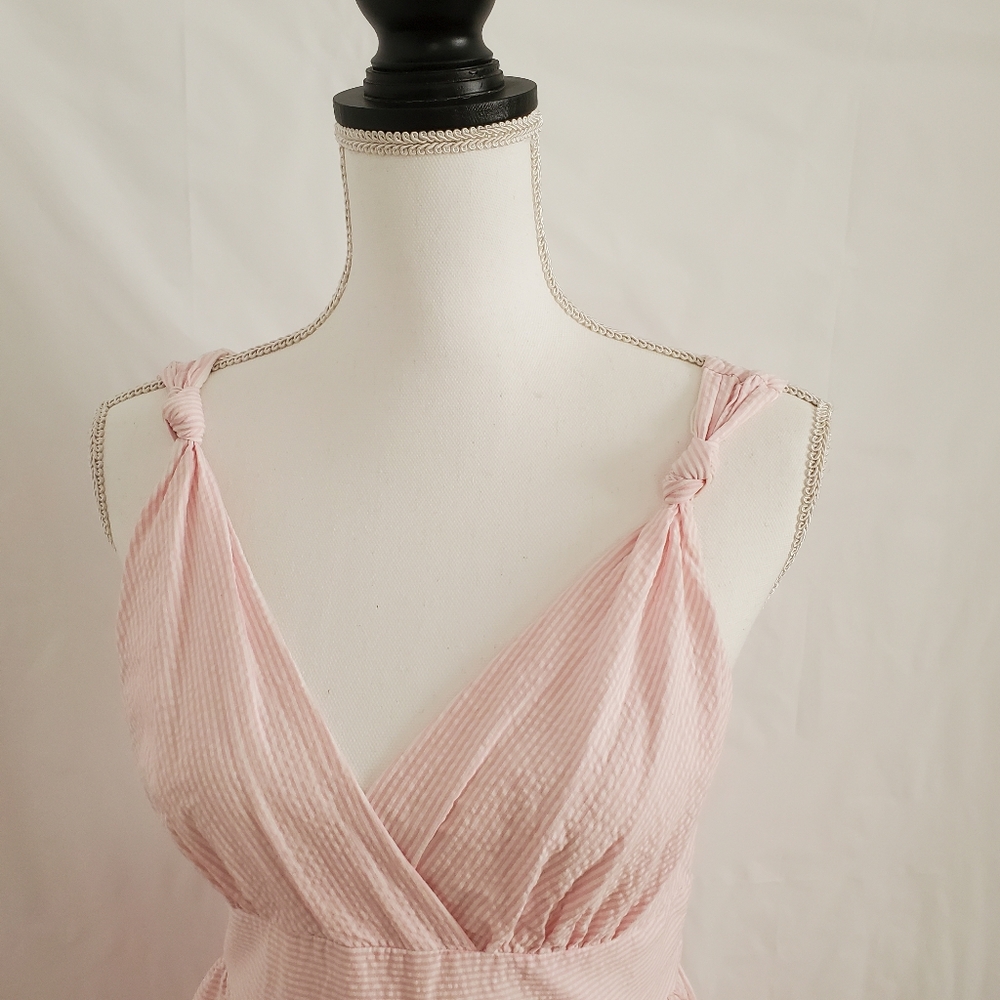 Vineyard Vines Pink Seersucker Reina Sundress sz 4 - Picture 4 of 15